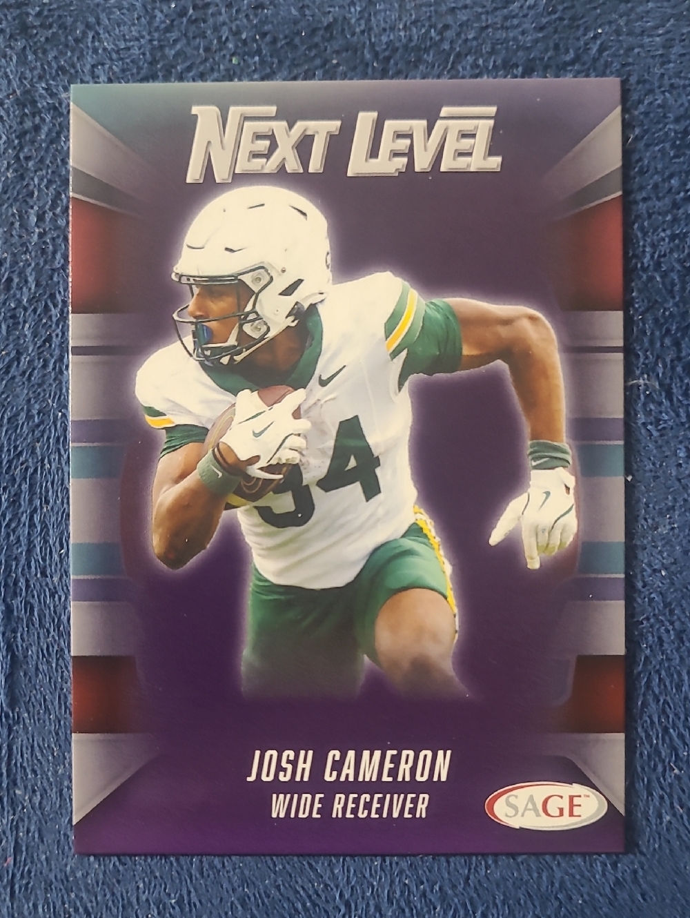 Sage Next Level Football Card Josh Camerin Purple Parallel